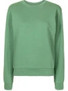 Les Girls Les Boys Loopback Crewneck Sweater In Green