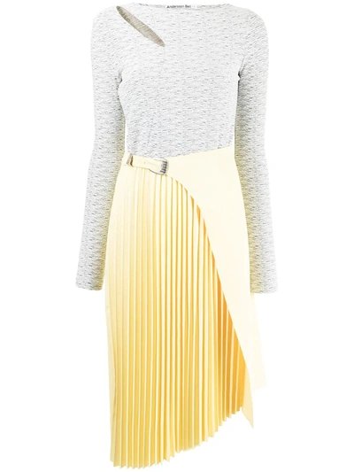 Andersson Bell Combination-effect Pleated Dress In Multicolour