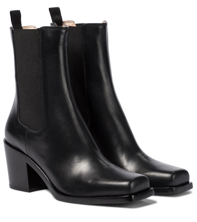Gianvito Rossi Barr Leather Ankle Boots In Black