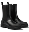 Moncler Patty Leather Chelsea Boots In Black