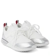 MONCLER MELINE LEATHER-TRIMMED SNEAKERS,P00534916