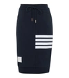 Thom Browne 4-bar Stripes Drawstring Skirt In Blue