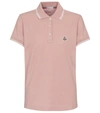 Moncler Logo Embroidery Cotton-piqué Polo Shirt In Pink