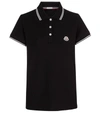 Moncler Contrast-trim Polo Shirt In Black