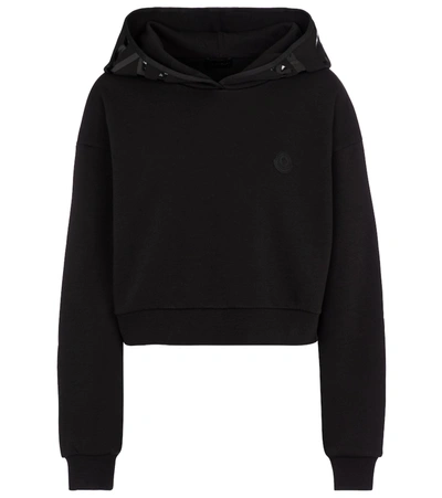 MONCLER - 新品未使用☆MONCLER Cropped Hoodie パーカー M 黒 女性 Moncler Logo-print Cotton-blend Cropped Hoodie In Black | ModeSens