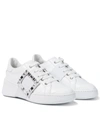 Roger Vivier Crystal-embellished Low-top Sneakers In White