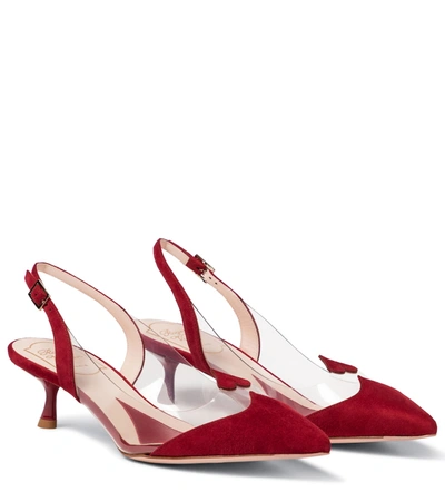 Roger Vivier I Love Vivier 45 Suede Pumps In Red