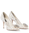 Dolce & Gabbana Belluci Embellished Lace Pumps In White