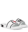 Dolce & Gabbana Logo Rubber Slides In White