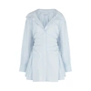 ALEXANDER WANG T BLUE RUCHED COTTON SHIRT DRESS,3990776