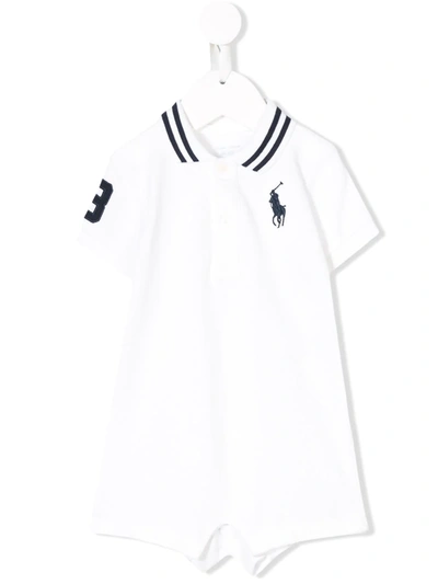 Ralph Lauren Babies' Logo Embroidered Shorties In White