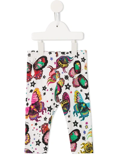 Roberto Cavalli Babies' Butterfly Print Leggings In White