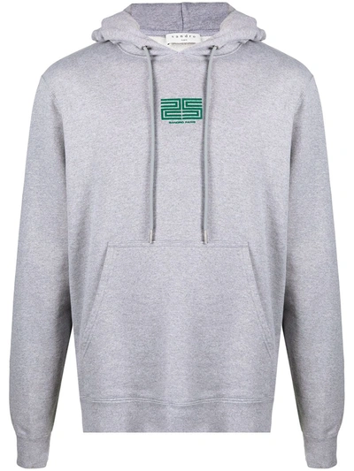 Sandro Logo-print Cotton Hoodie In Grey