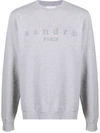 SANDRO EMBROIDERED-LOGO COTTON SWEATSHIRT