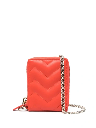 Sandro Quilted Zipped Wallet In Red