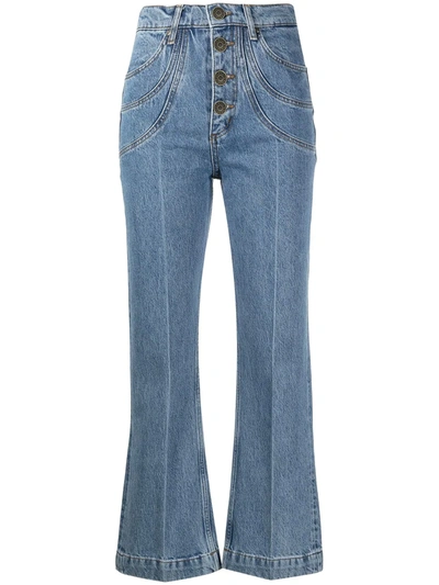 Sandro Alex Cropped Jeans In Blue