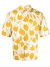 Sandro Tulip-print Short-sleeved Shirt In Yellow