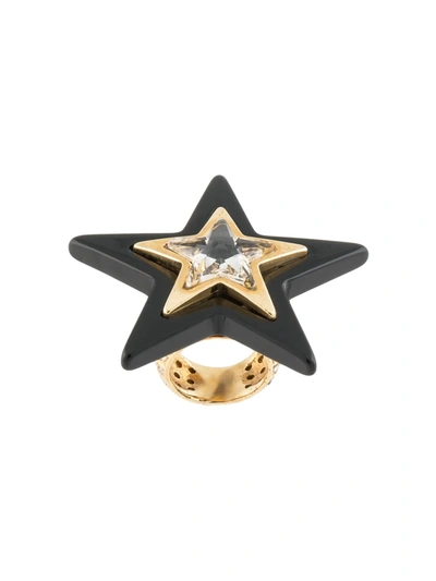 Pre-owned Dolce & Gabbana Star Ring In Black