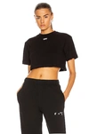 OFF-WHITE RIB CROPPED CASUAL TEE,OFFF-WS120