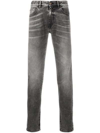 Pt05 Faded Slim-fit Jeans In Grey