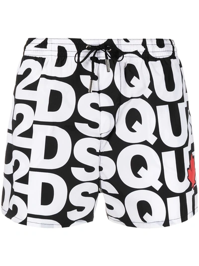 Dsquared2 Logo-print Swimming Shorts In Black