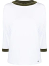 FAY CONTRASTING TRIM JERSEY TOP