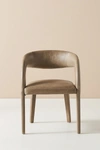 Anthropologie Leather Hagen Dining Chair In Grey