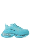 Balenciaga Women's Triple S Clear Sole Chunky Sneakers In Turquoise