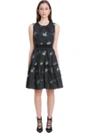 RED VALENTINO DRESS IN BLACK SYNTHETIC FIBERS,11750755