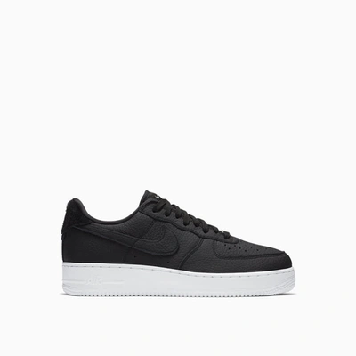 Nike Air Force 1 07 Suede-trimmed Leather Sneakers In Black