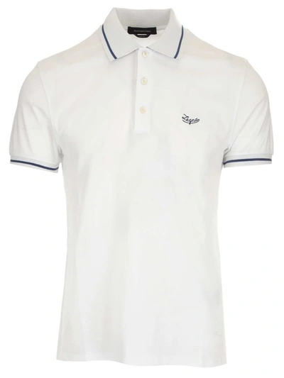 Ermenegildo Zegna Logo-embroidered Polo Shirt In White