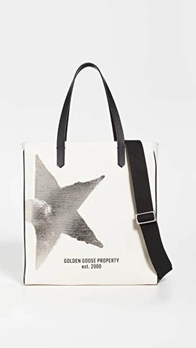 Golden Goose California Golden Star N-s Bag In White/gold