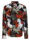 KENZO KENZO ALL OVER HORSE PRINT QUILTED SHIRT