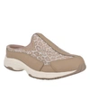 Easy Spirit Women's Traveltime Round Toe Casual Slip-on Mules Women's Shoes In Taupe Animal Print