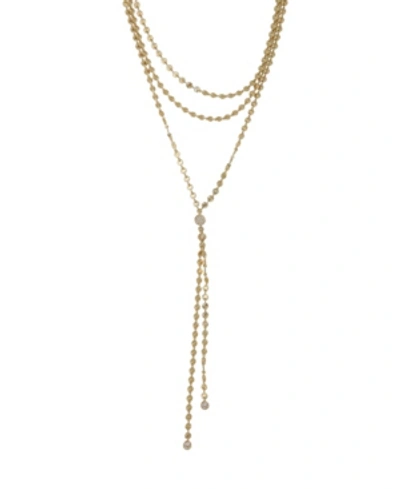 Ettika Fancy Multi-chain Lariat Necklace In Gold Plated
