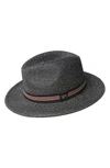 Bailey Hester Straw Fedora In Black Heather