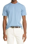 Brunello Cucinelli Round Neck Cotton T-shirt In Blue