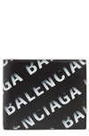 BALENCIAGA CASH GRADIENT LOGO LEATHER BIFOLD WALLET,5945491WV03