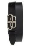 Balenciaga 3.5cm Bb Buckle Leather Belt In Black