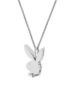 HATTON LABS BAGUETTE BUNNY PENDANT NECKLACE,BUNNY-PENDANT-SILVER