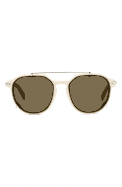 Dior Blacksuit 56mm Pantos Sunglasses In Ivory / Roviex
