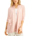 Eileen Fisher Organic Linen-cotton High-collar Slub Cardigan In Powder