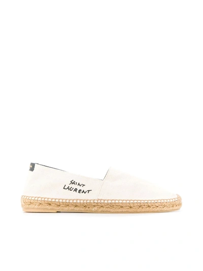 Saint Laurent Espadrillas With Embroidery In Nude & Neutrals
