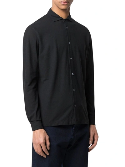 Zanone Regular-fit Cotton Shirt In Black