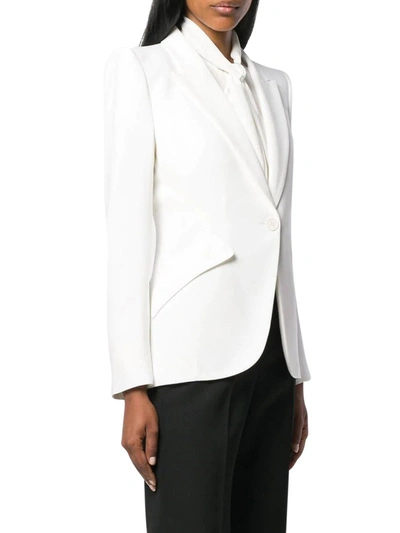 Alexander Mcqueen Single Button Blazer In White