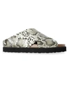 GANNI SNAKESKIN-EMBOSSED LEATHER SLIDE SANDALS,400013532682