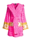 Versace Women's Barocco Wrap Robe In Fuchsia