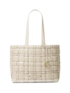 Michael Michael Kors Medium Ivy Woven Vegan Leather Tote In Light Cream