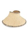 Hat Attack Roll Up Raffia Visor In Tan