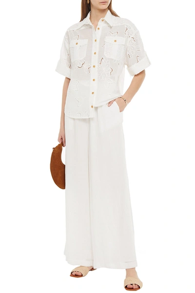 Zimmermann Kirra Broderie Anglaise Cotton Shirt In White